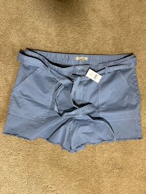 LOFT Dusty Blue Tie-Waist Casual Women's Shorts